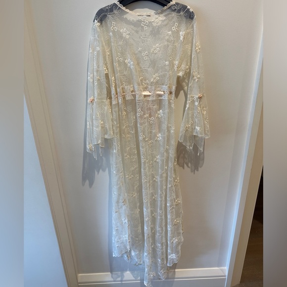Claire Pettibone Lace Bridal/Maternity Robe size large - Picture 6 of 7